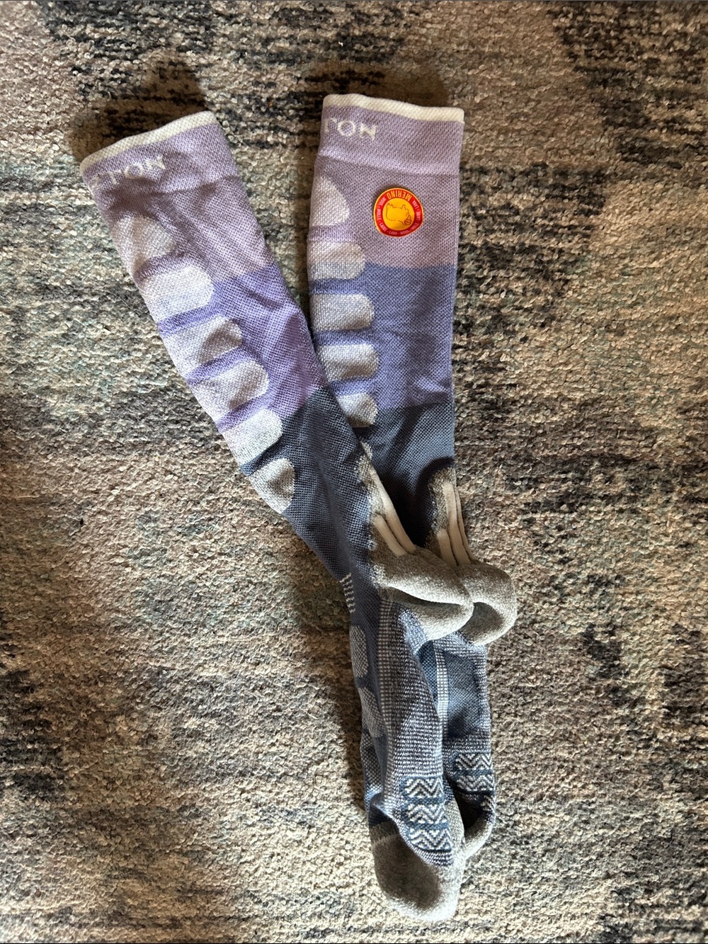 Burton Purple and Gray Knee-High Performance Socks